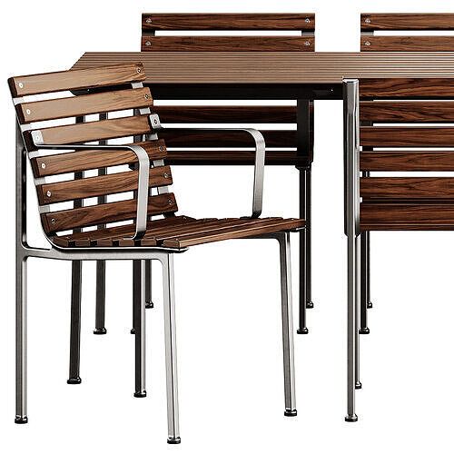 Traverse Garden Table and Chair by Hay 3D model 5