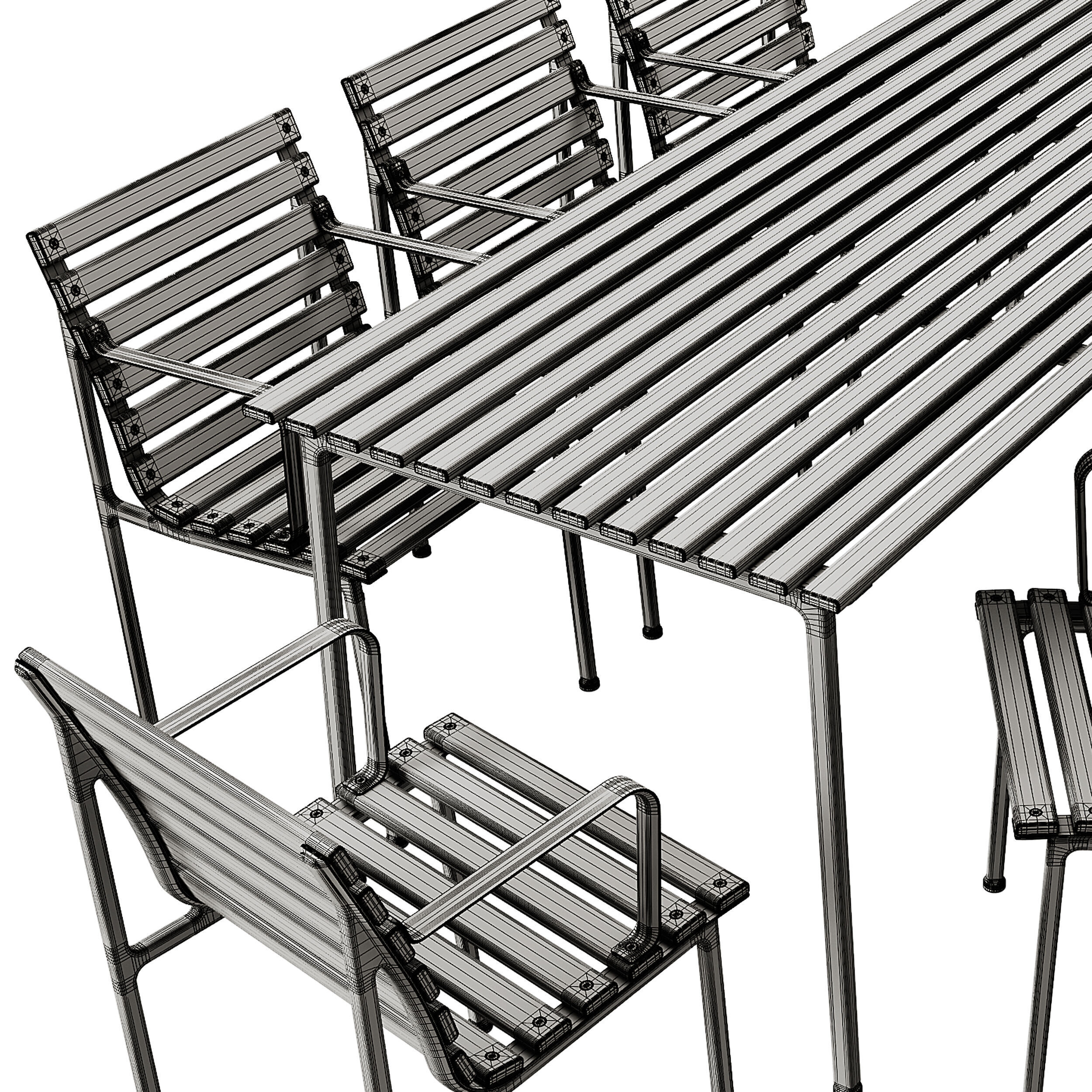 Traverse Garden Table and Chair by Hay 3D model_9