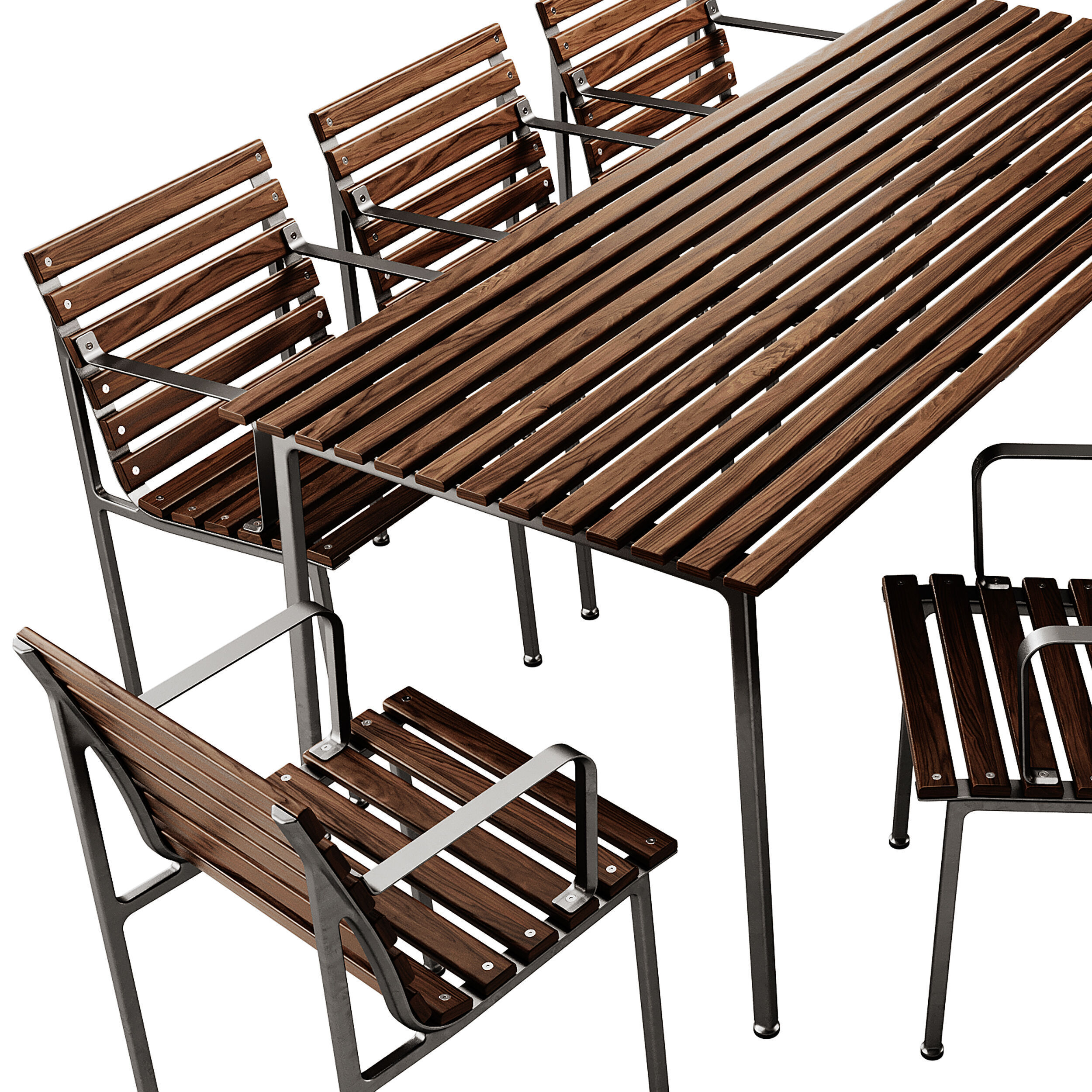 Traverse Garden Table and Chair by Hay 3D model_7