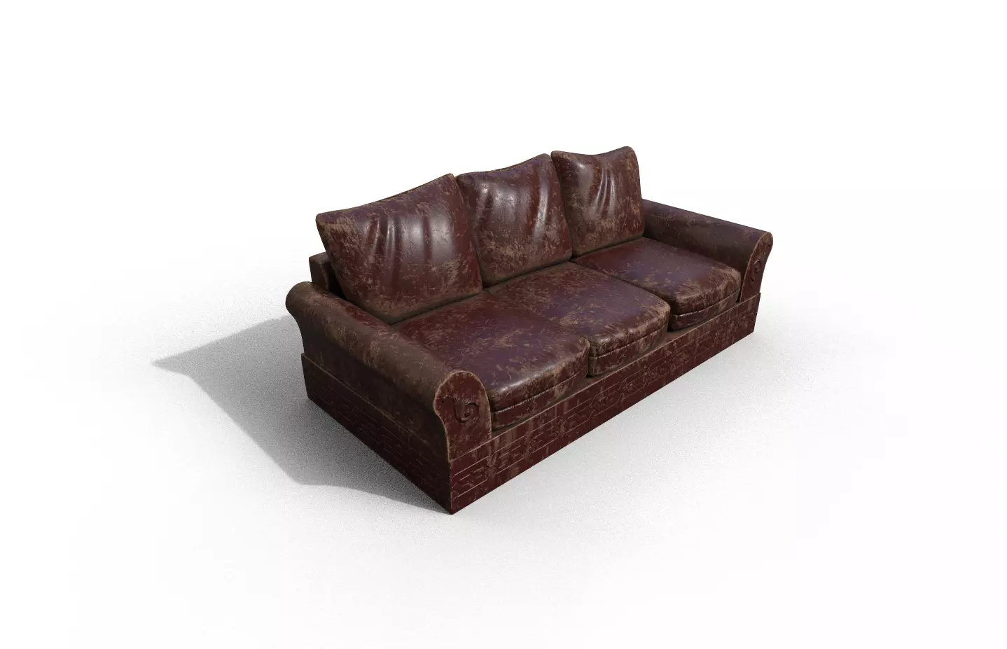Old High-Quality 3D Sofa Terror Low-poly 3D model_0