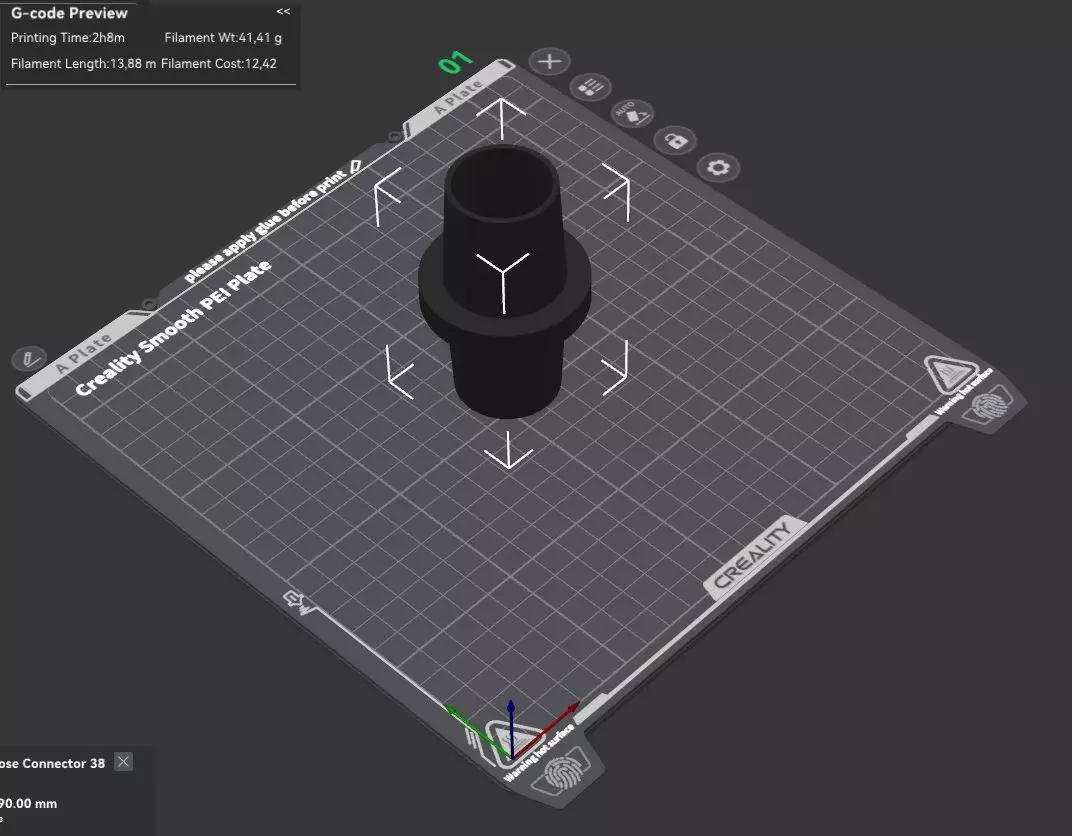 Pool Hose Connector 38 Mm 3D print model