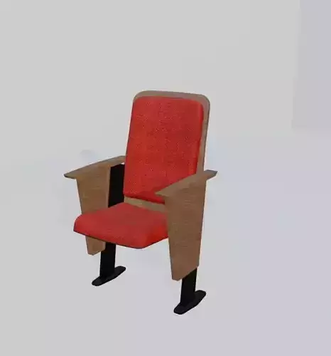 Auditorium Seat 3D Model Red Theater Chair Game Ready 3D model