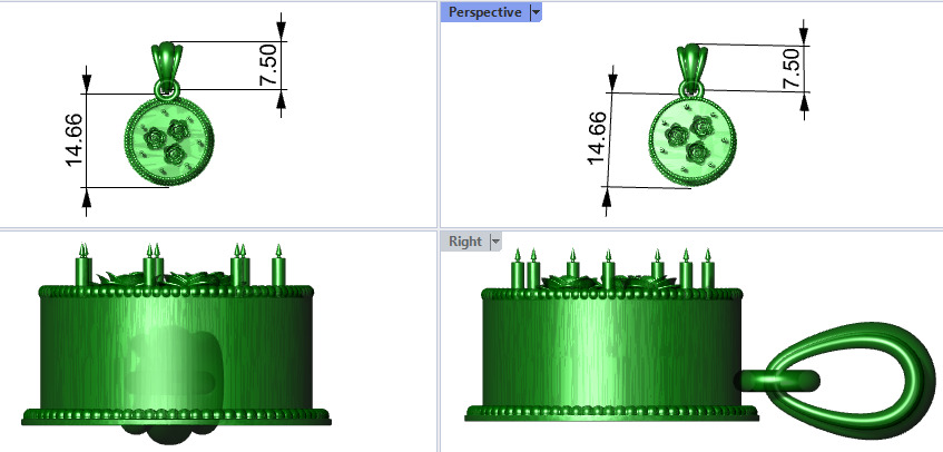 Cake Pendant 3D print model_20