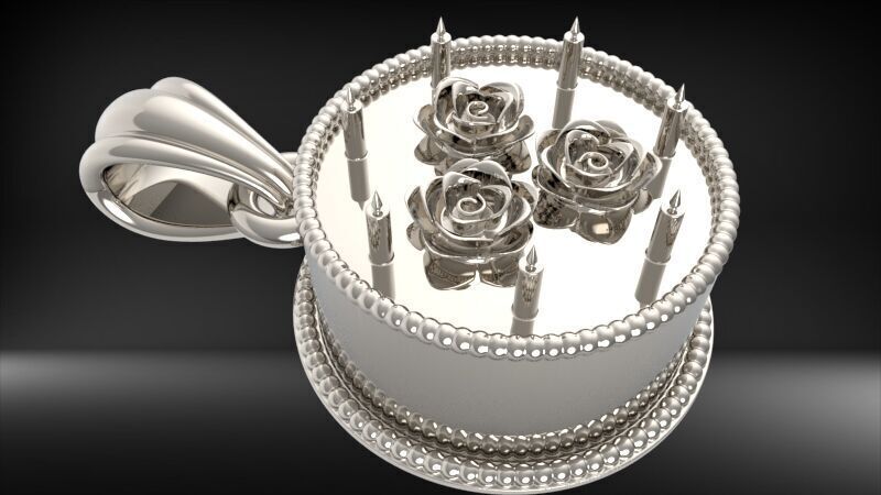 Cake Pendant 3D print model_2