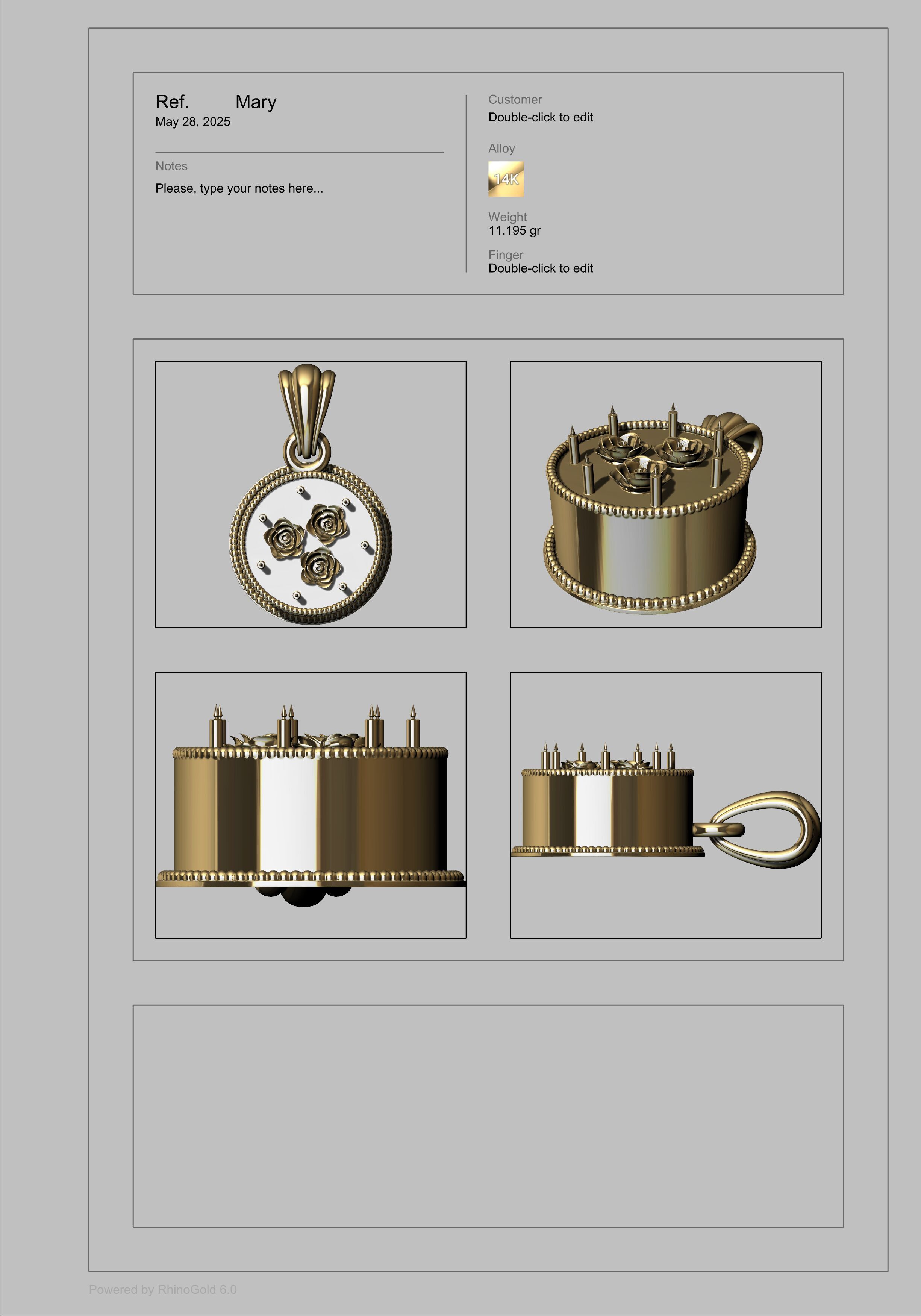 Cake Pendant 3D print model_24