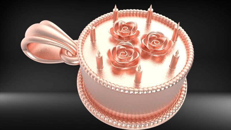 Cake Pendant 3D print model_6