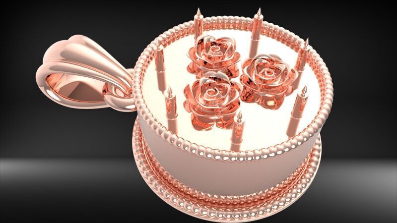 Cake Pendant 3D print model_4