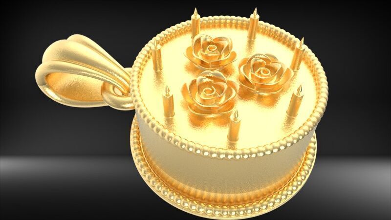 Cake Pendant 3D print model_7