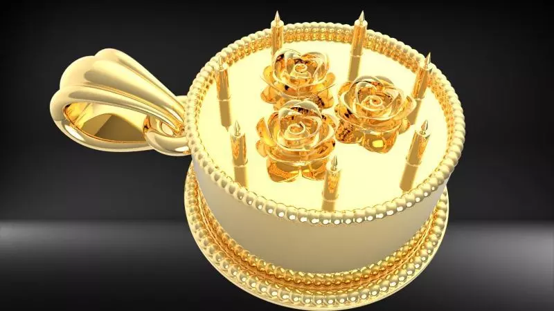 Cake Pendant 3D print model_0