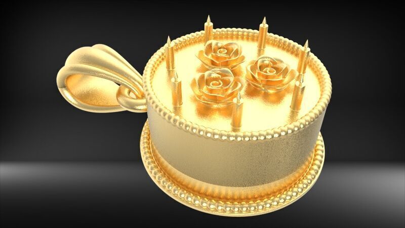 Cake Pendant 3D print model_18