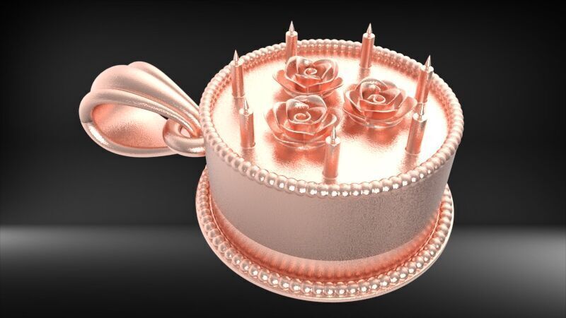 Cake Pendant 3D print model_17