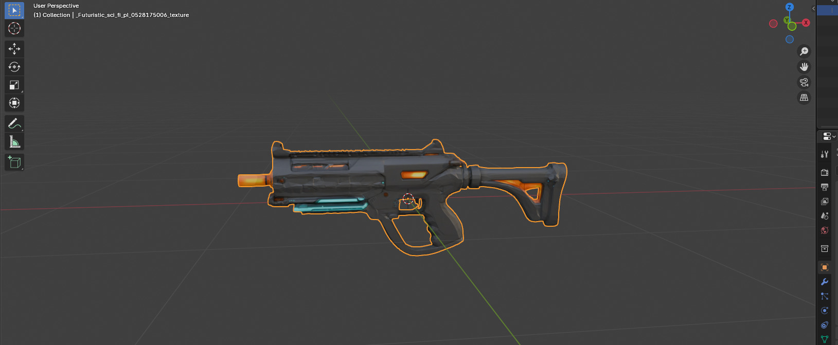 Realistic 3D Handgun  Low-poly 3D model_1