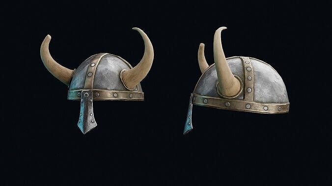 Helmet with horns Low-poly 3D model