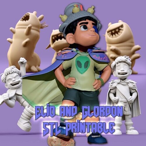 Elio and Glordon six figures and three poses Printable  3D print model