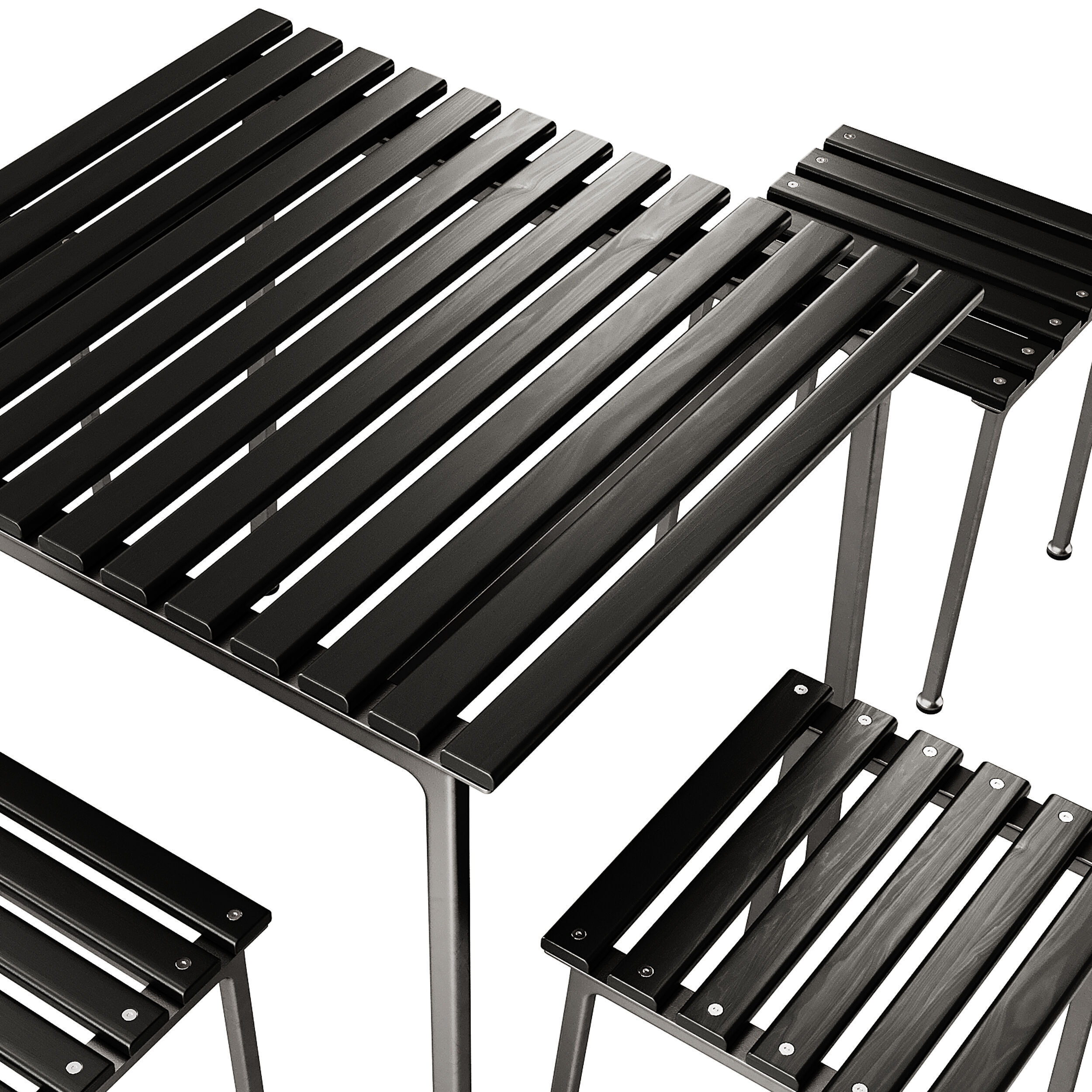 Traverse Garden Table and Stool by Hay 3D model_4