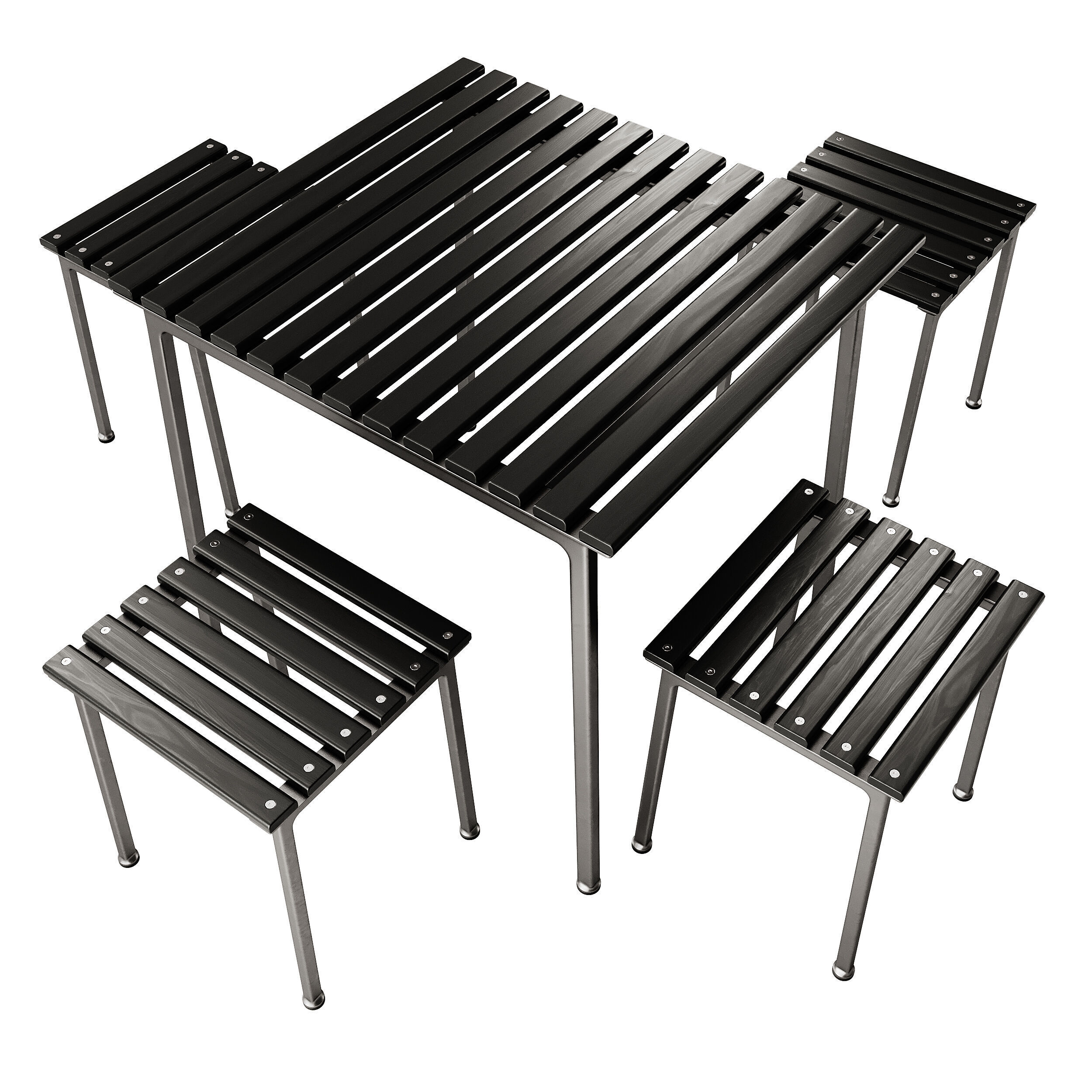 Traverse Garden Table and Stool by Hay 3D model_2