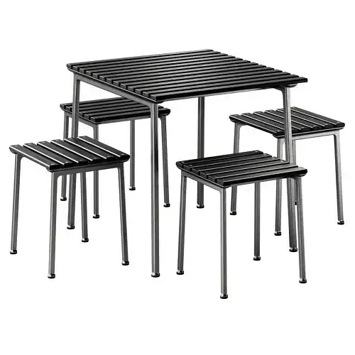 Traverse Garden Table and Stool by Hay 3D model