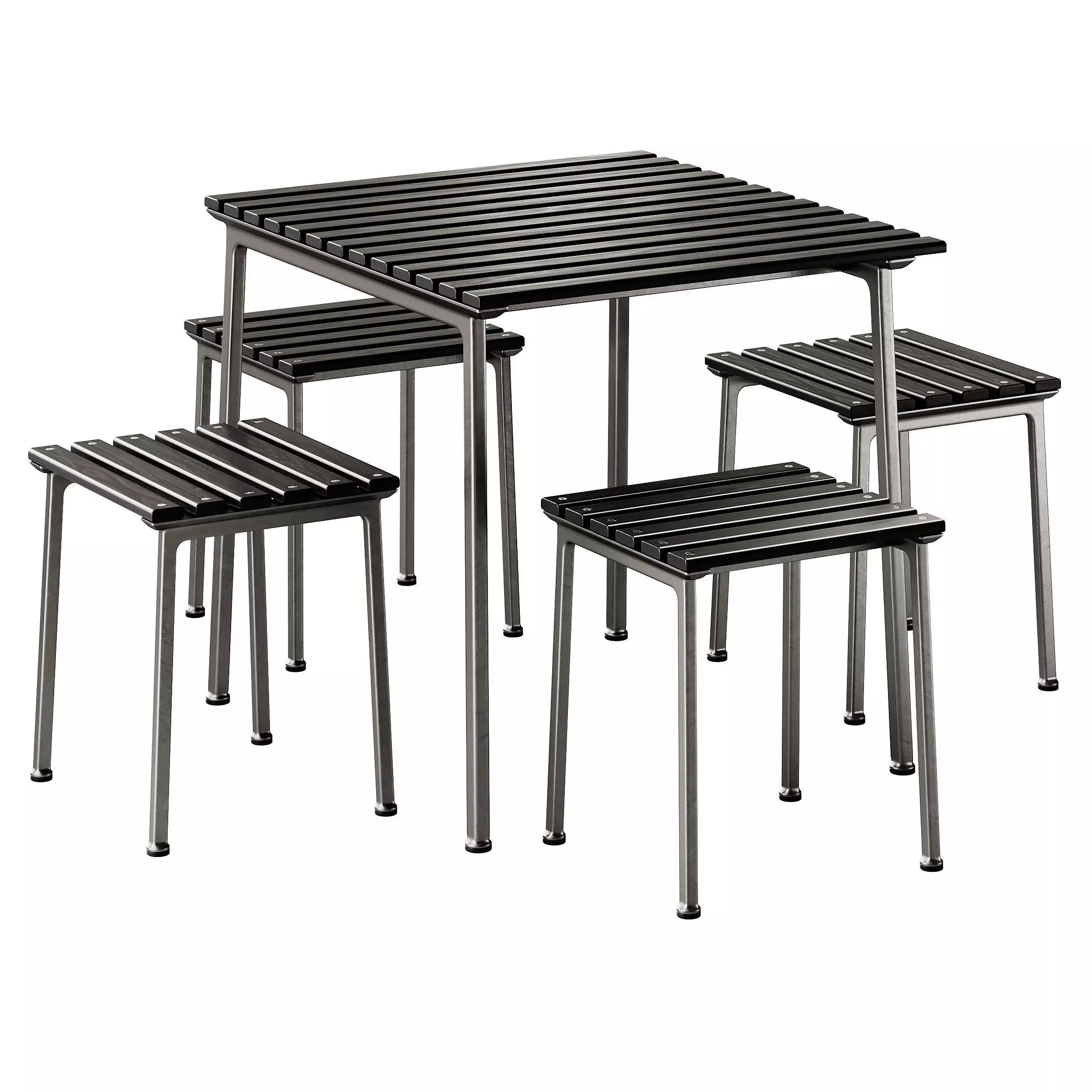 Traverse Garden Table and Stool by Hay 3D model_0