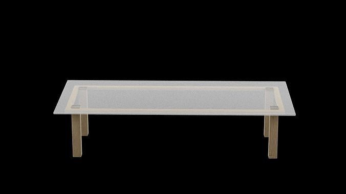 Living Room Glass Table Low-poly 3D model