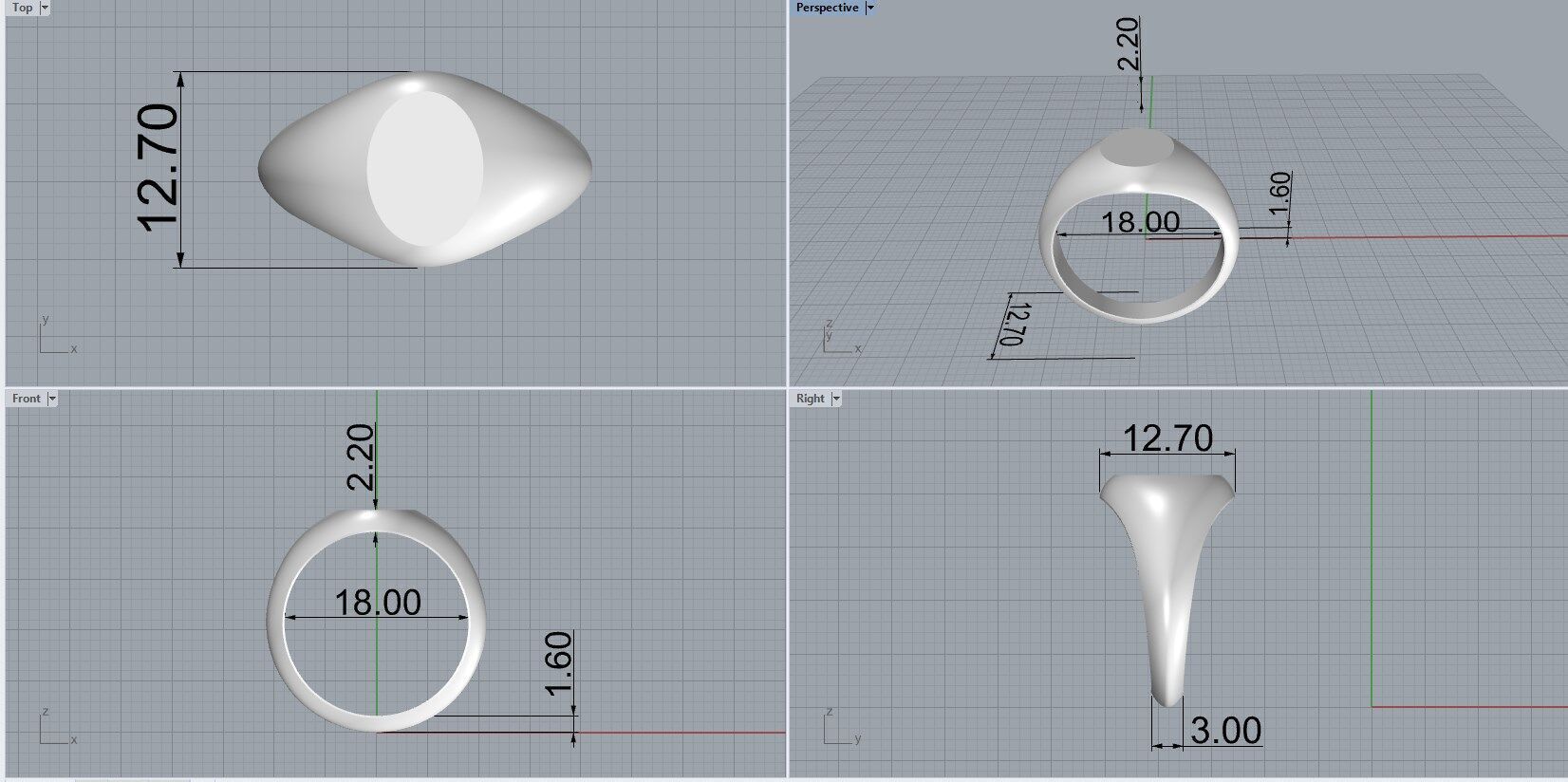 Oval Signet Ring 3D print model_10