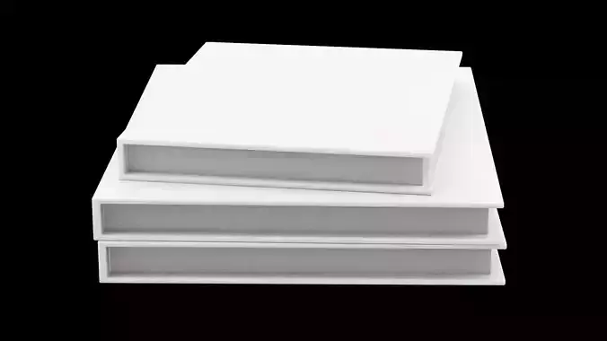 Three Empty White Books Mockup