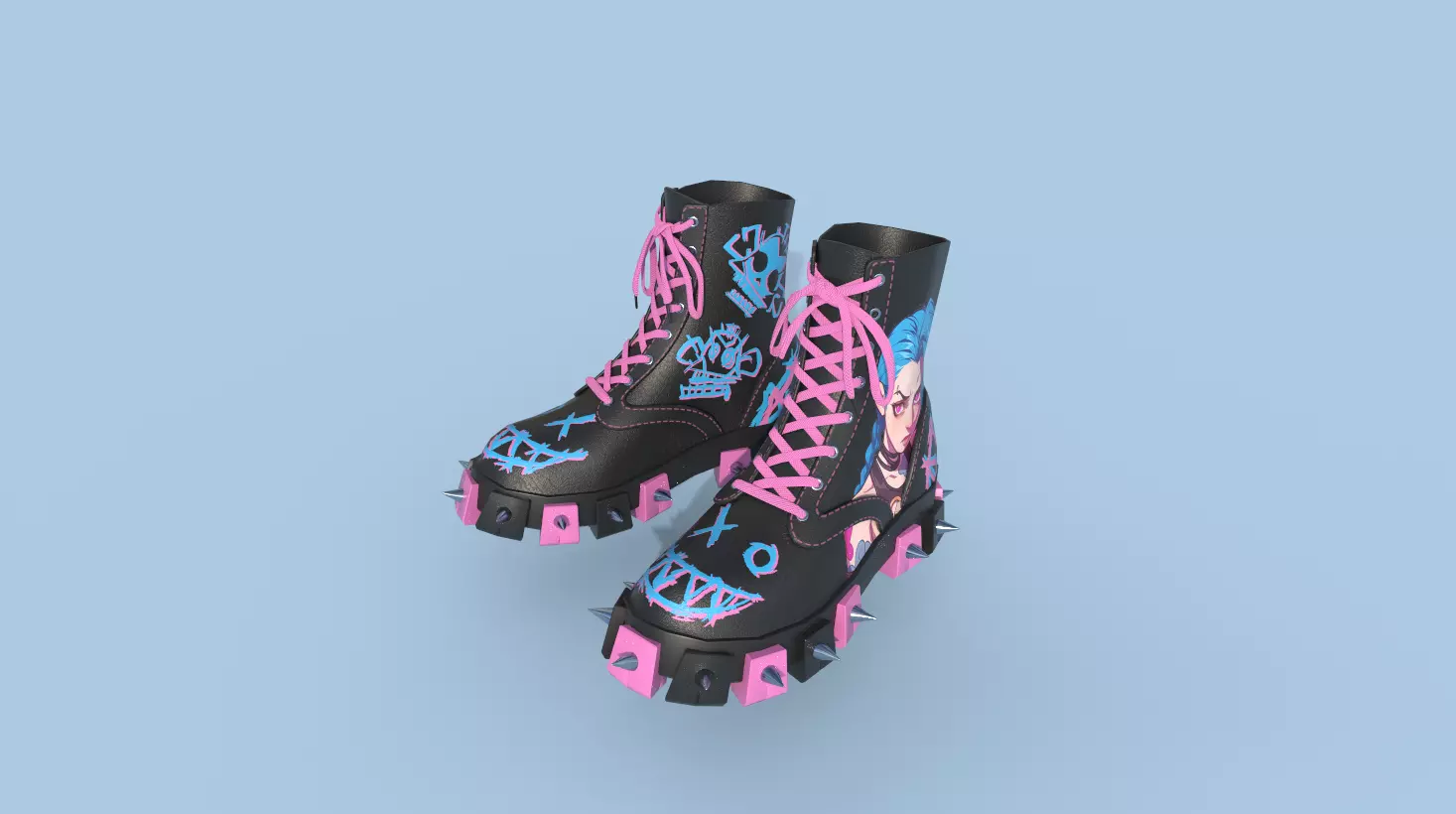 Boots punk Free low-poly 3D model