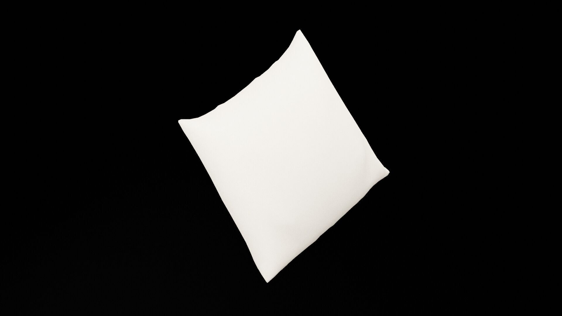 White Pillow Low-poly 3D model_2