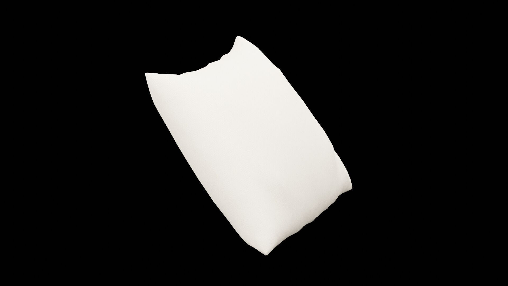 White Pillow Low-poly 3D model_4