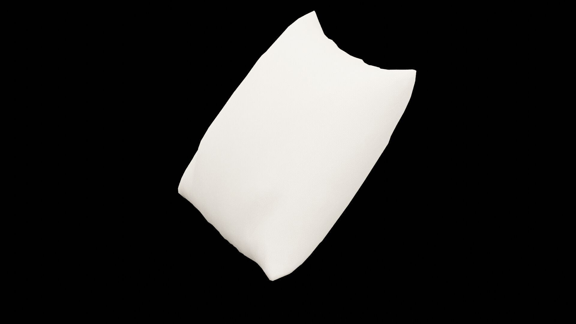 White Pillow Low-poly 3D model_5