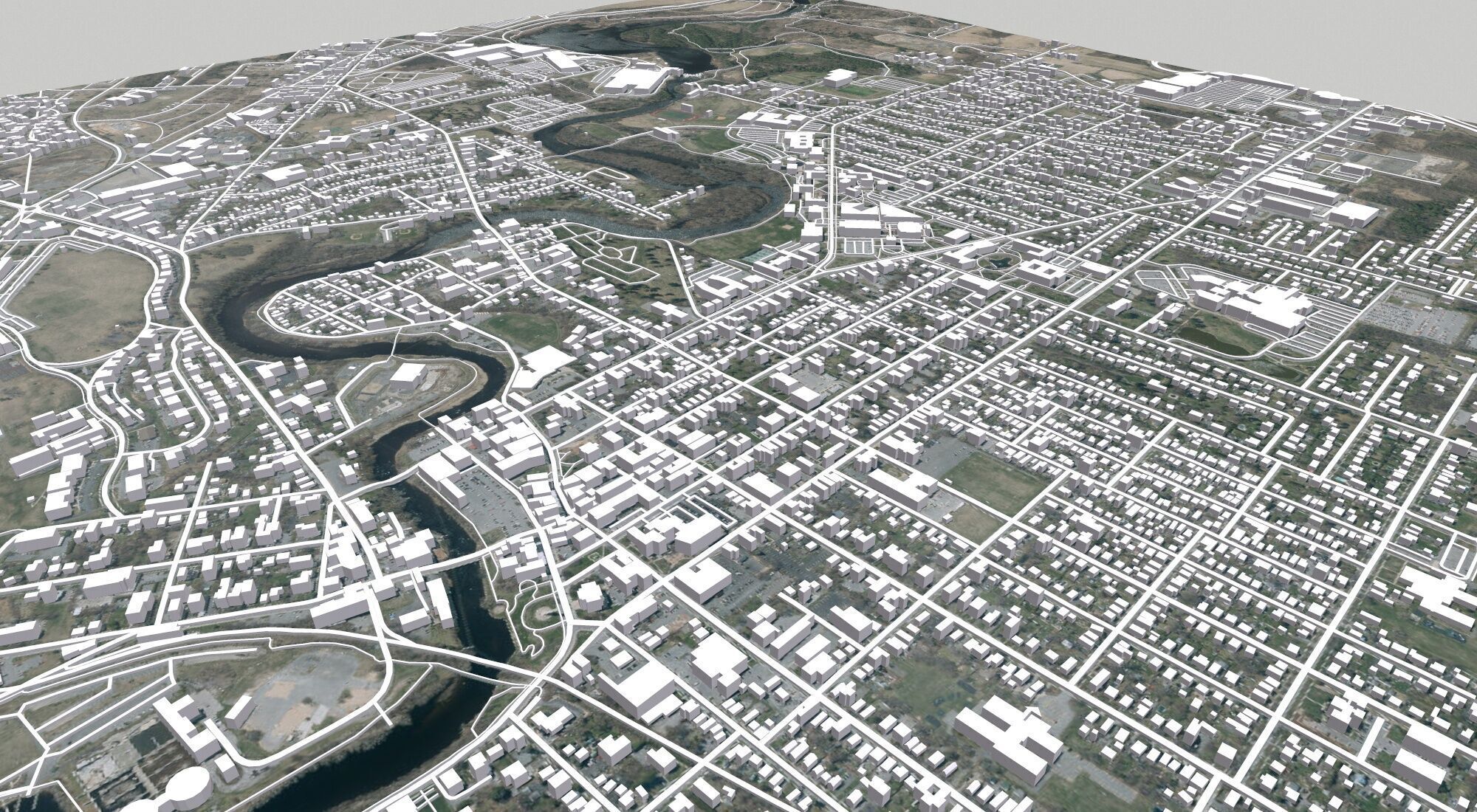 Cityscape Plattsburgh Clinton County New York United States 3D model_9
