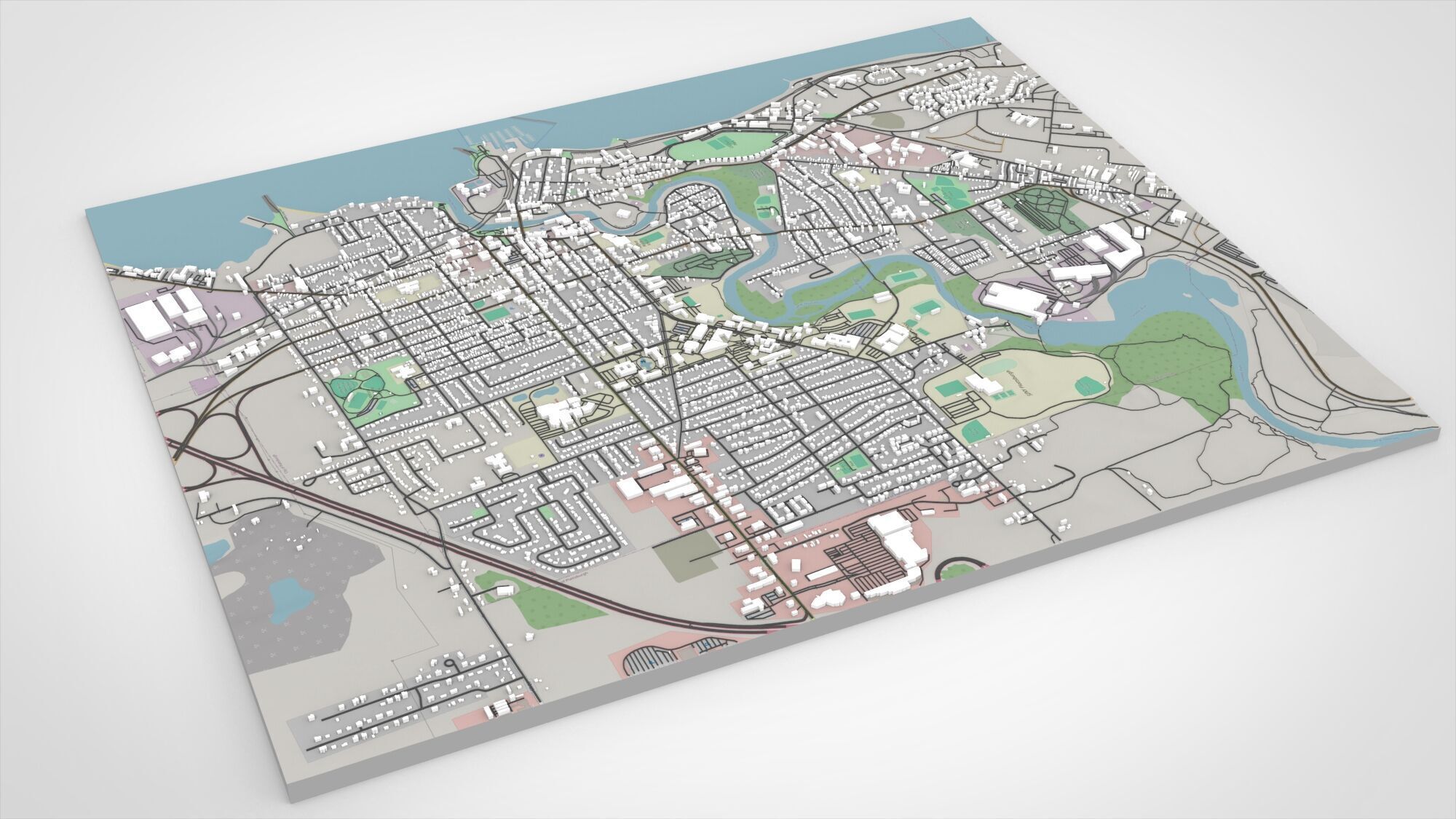 Cityscape Plattsburgh Clinton County New York United States 3D model_6