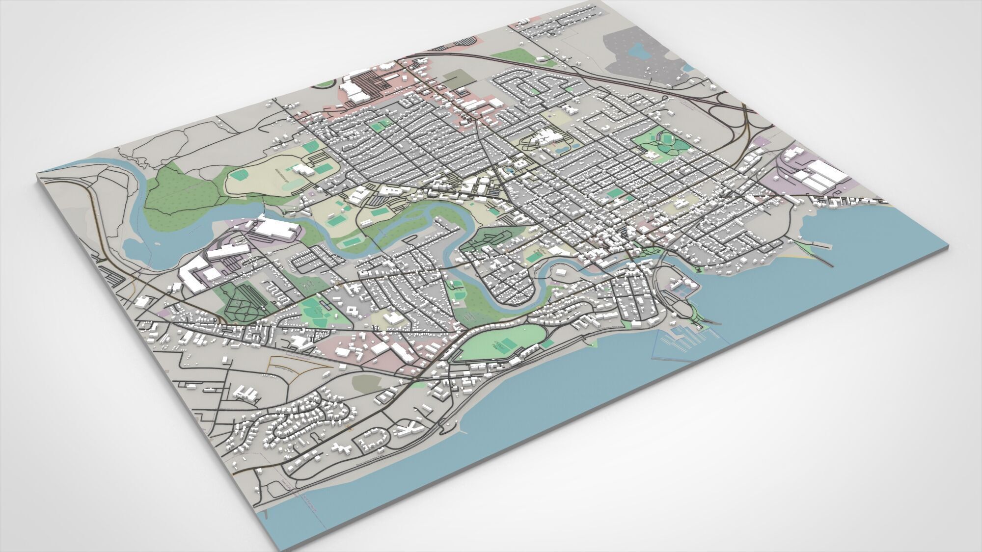 Cityscape Plattsburgh Clinton County New York United States 3D model_8
