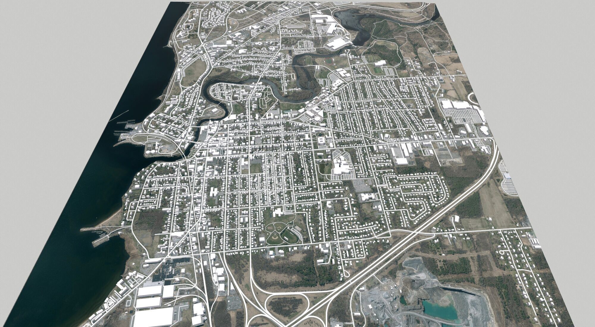 Cityscape Plattsburgh Clinton County New York United States 3D model_15