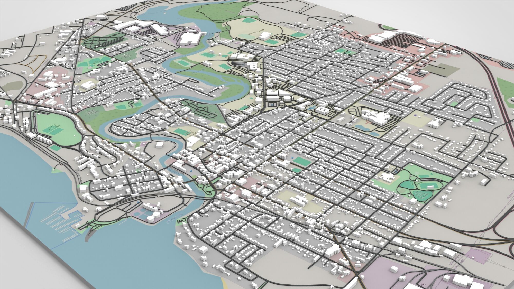 Cityscape Plattsburgh Clinton County New York United States 3D model_2
