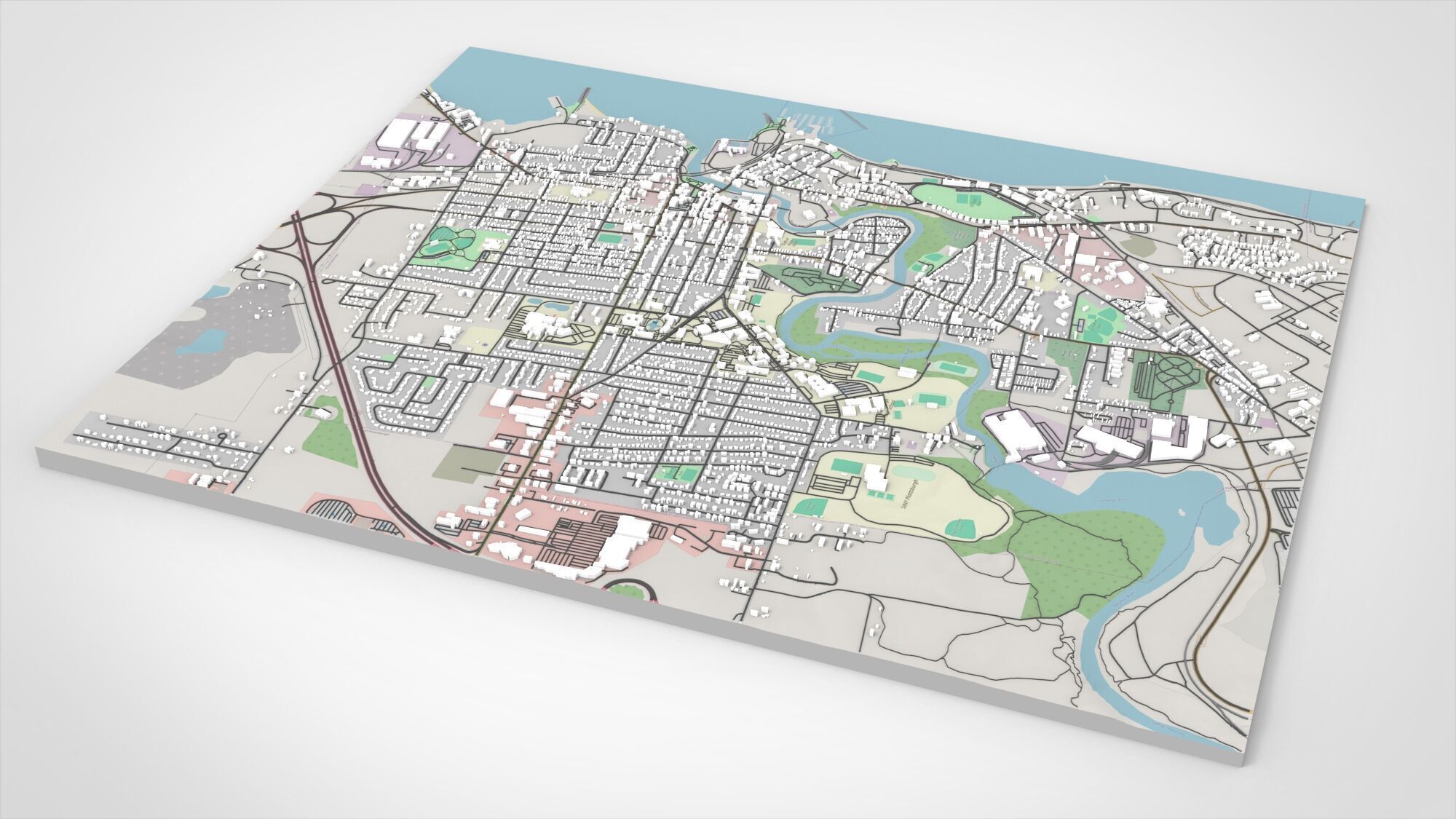 Cityscape Plattsburgh Clinton County New York United States 3D model_7