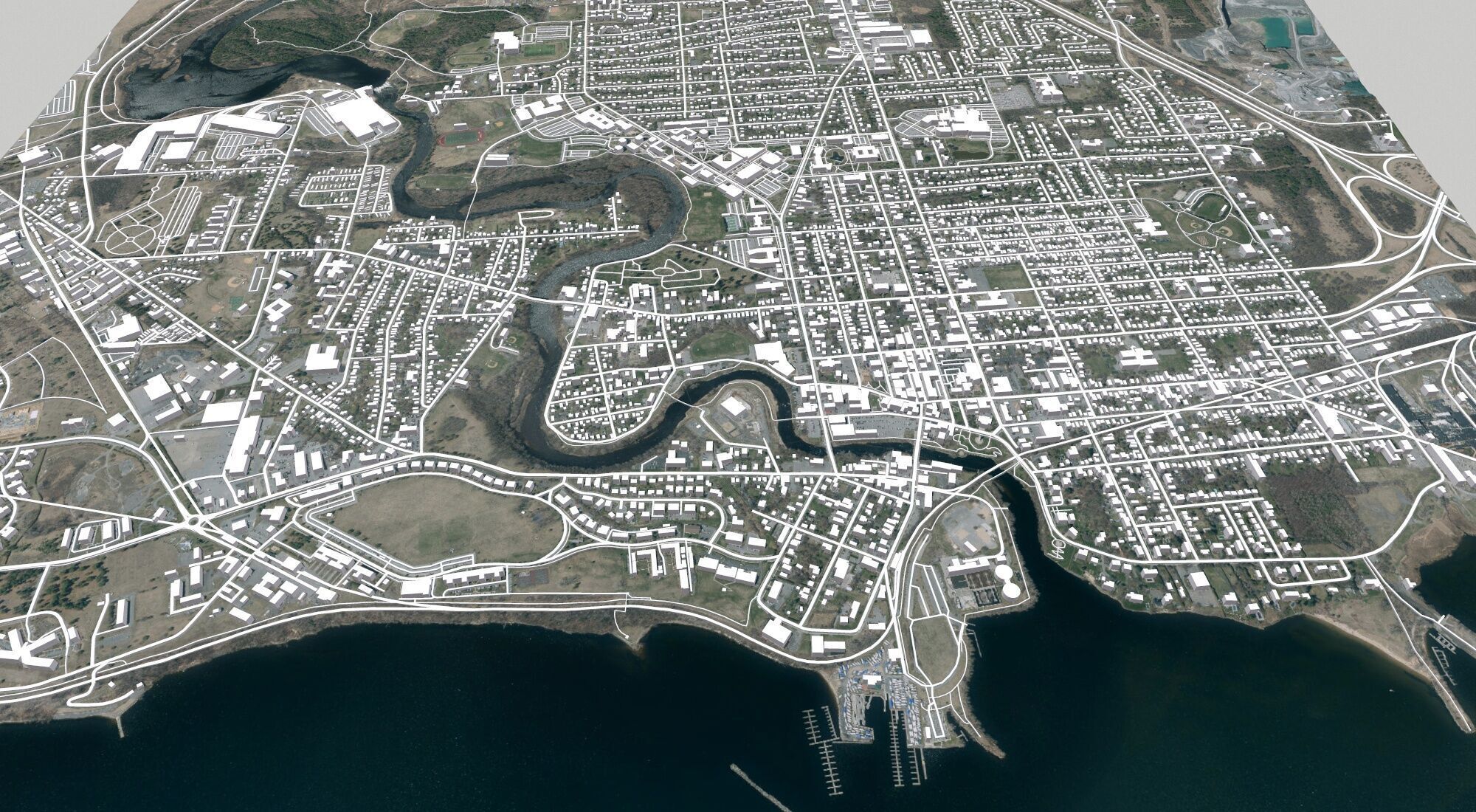 Cityscape Plattsburgh Clinton County New York United States 3D model_11