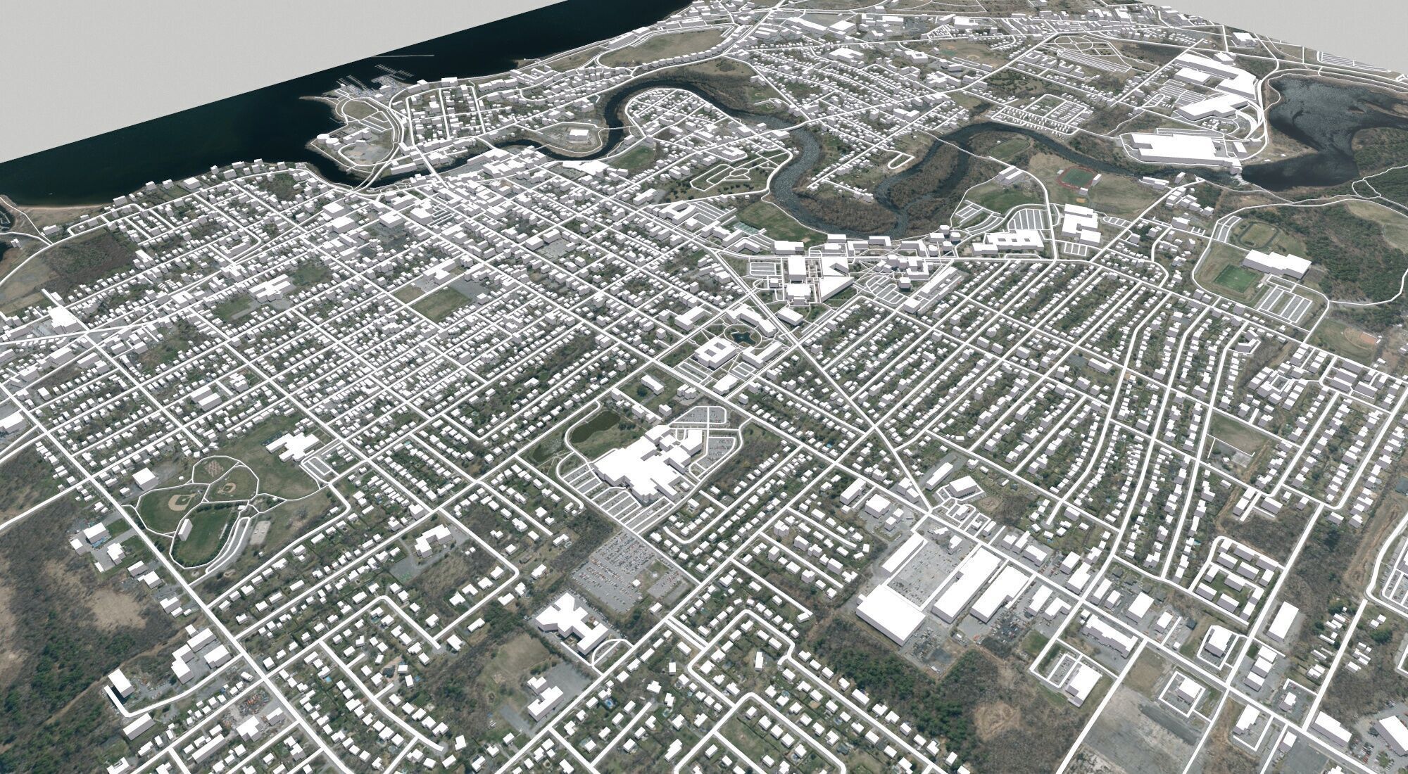 Cityscape Plattsburgh Clinton County New York United States 3D model_13