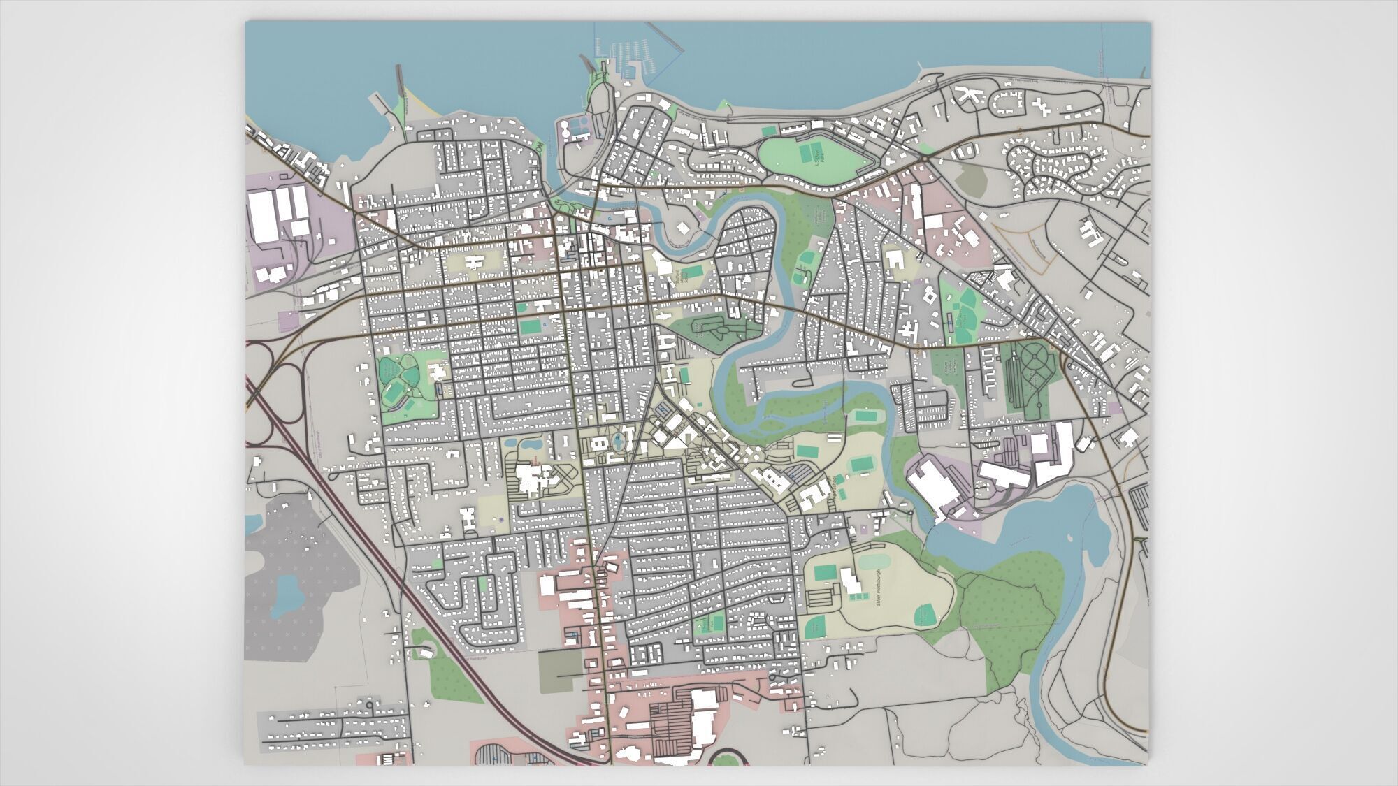 Cityscape Plattsburgh Clinton County New York United States 3D model_4