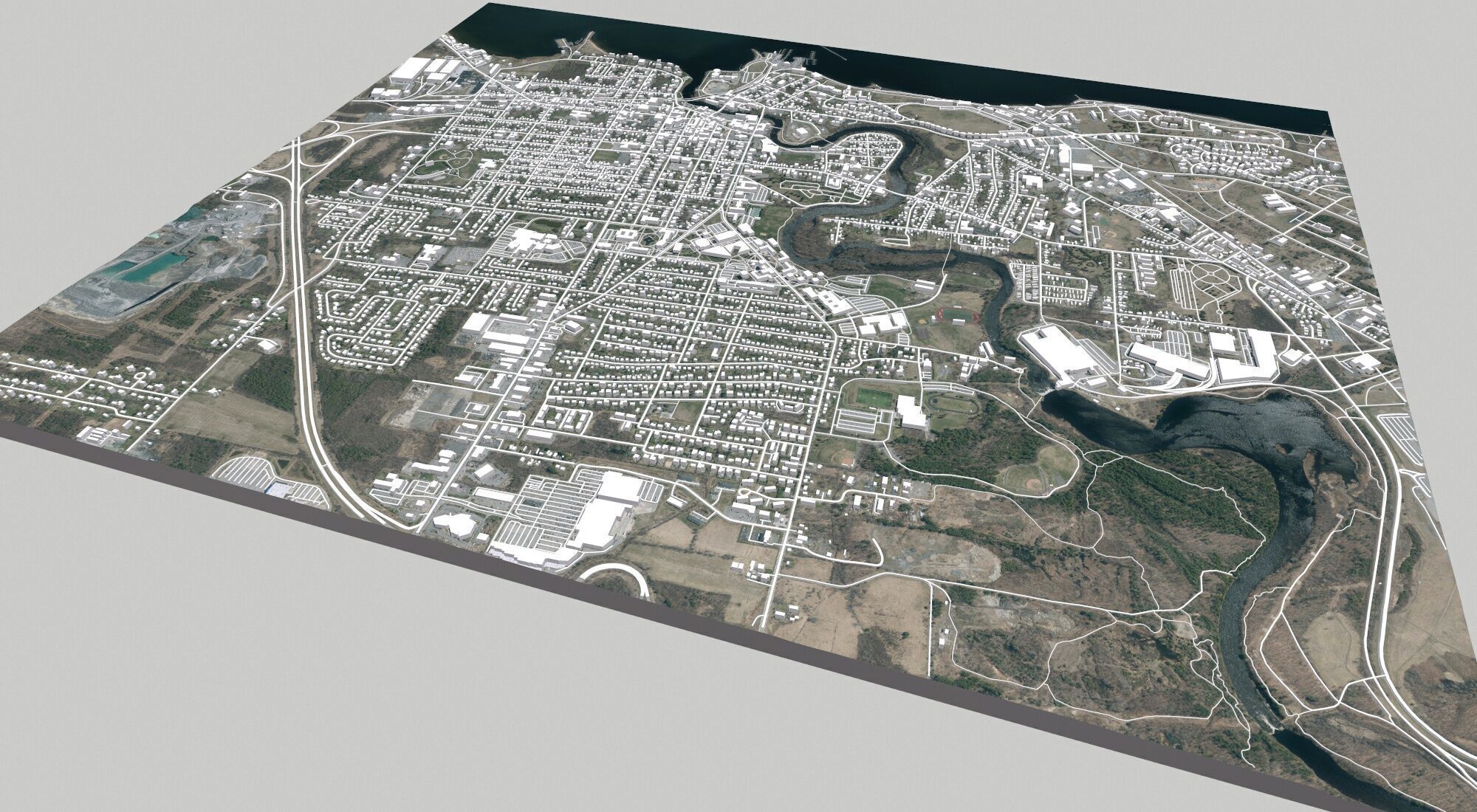 Cityscape Plattsburgh Clinton County New York United States 3D model_10