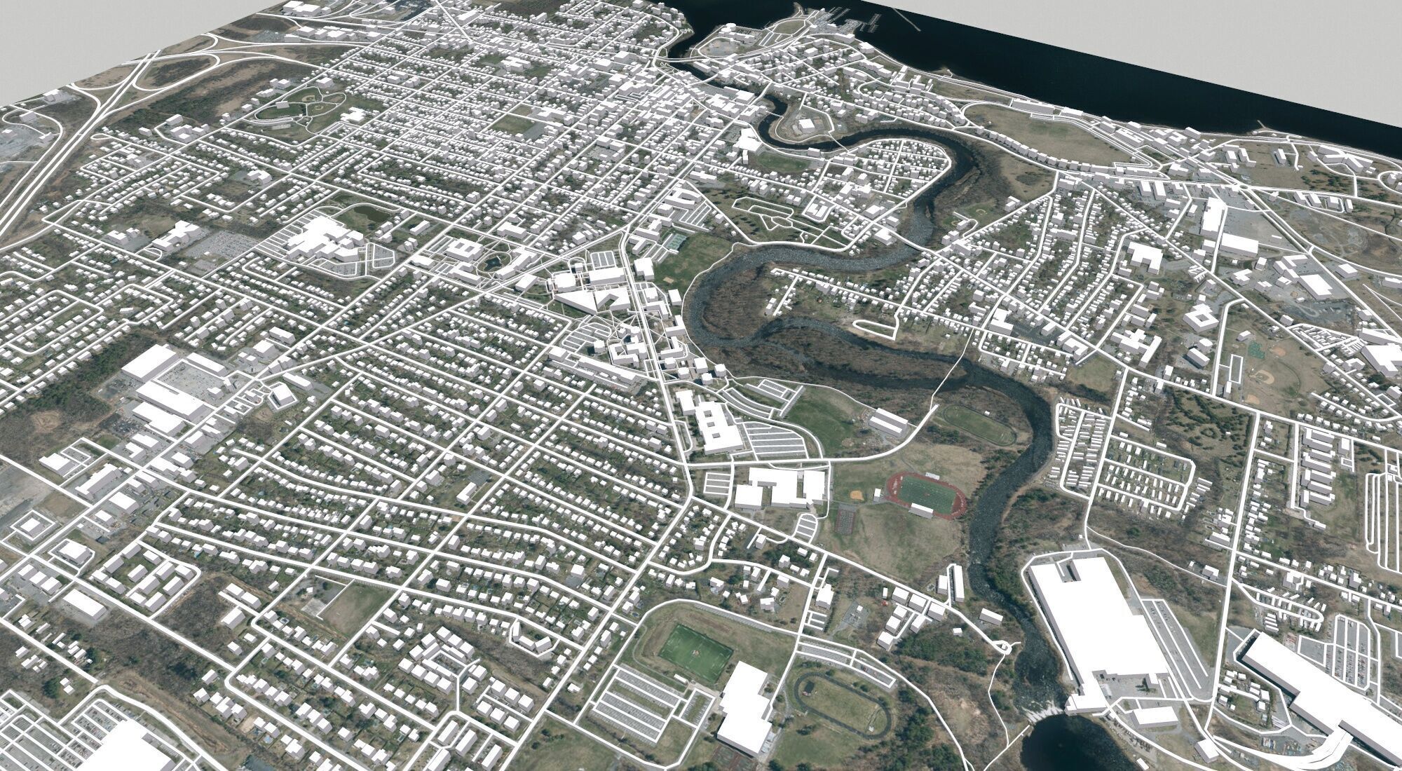 Cityscape Plattsburgh Clinton County New York United States 3D model_12