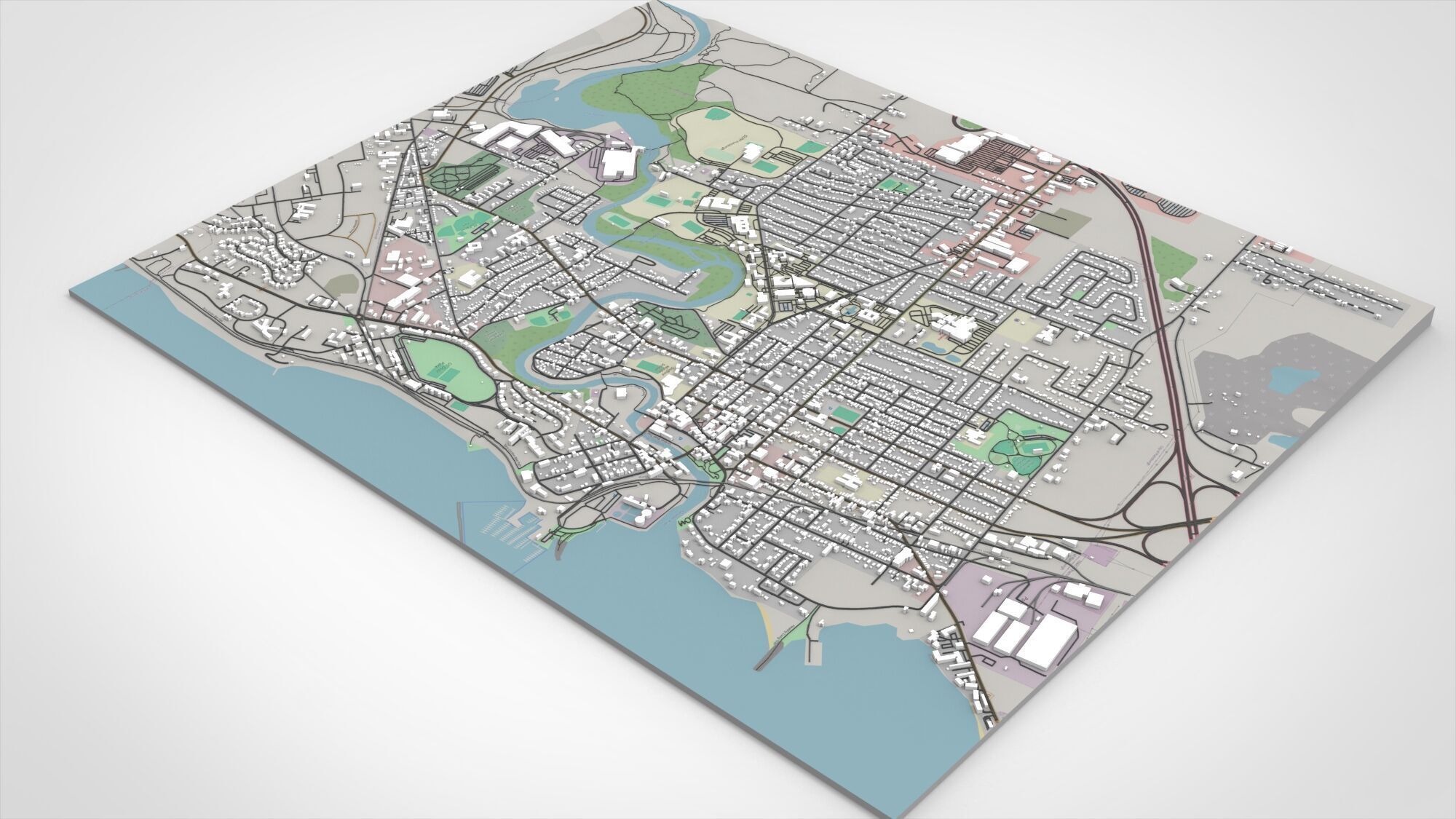 Cityscape Plattsburgh Clinton County New York United States 3D model_5