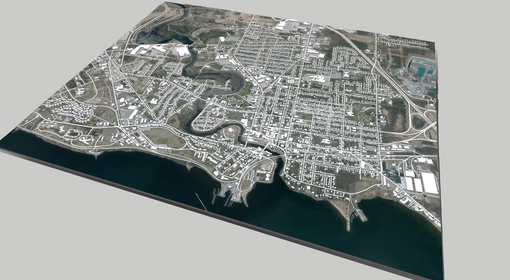 Cityscape Plattsburgh Clinton County New York United States 3D model_16