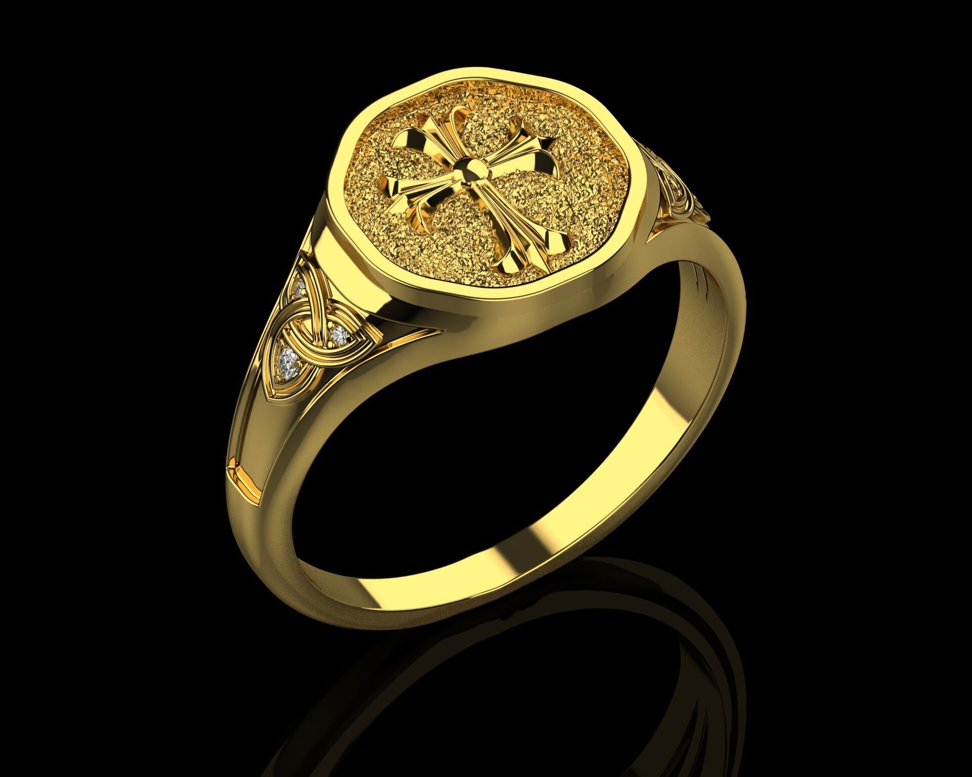 Cross Christian Ring 170 3D print model_11