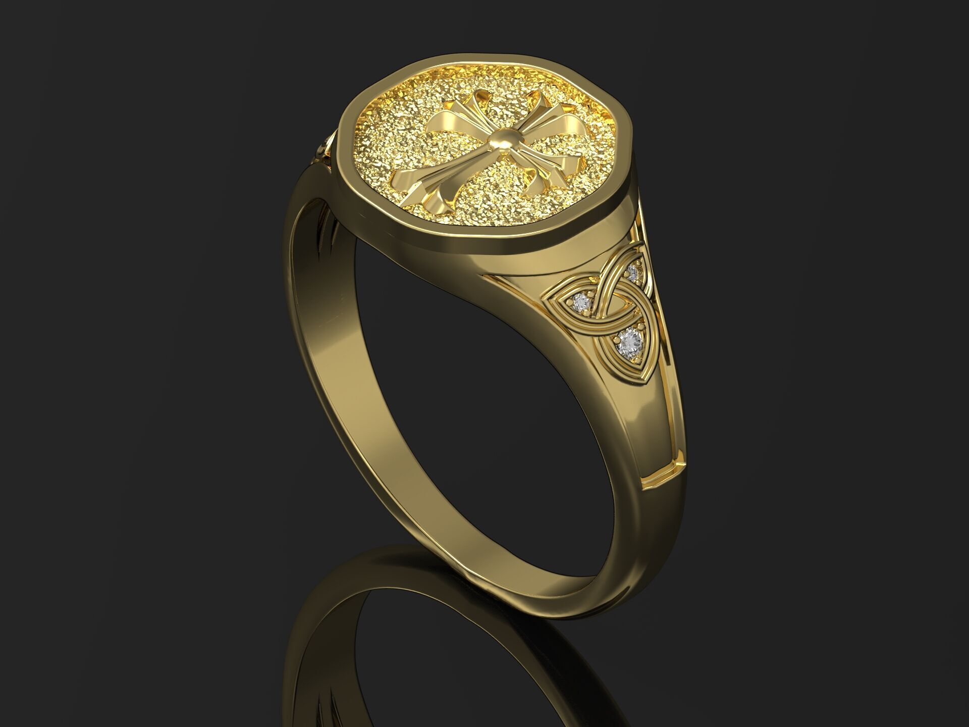 Cross Christian Ring 170 3D print model_2