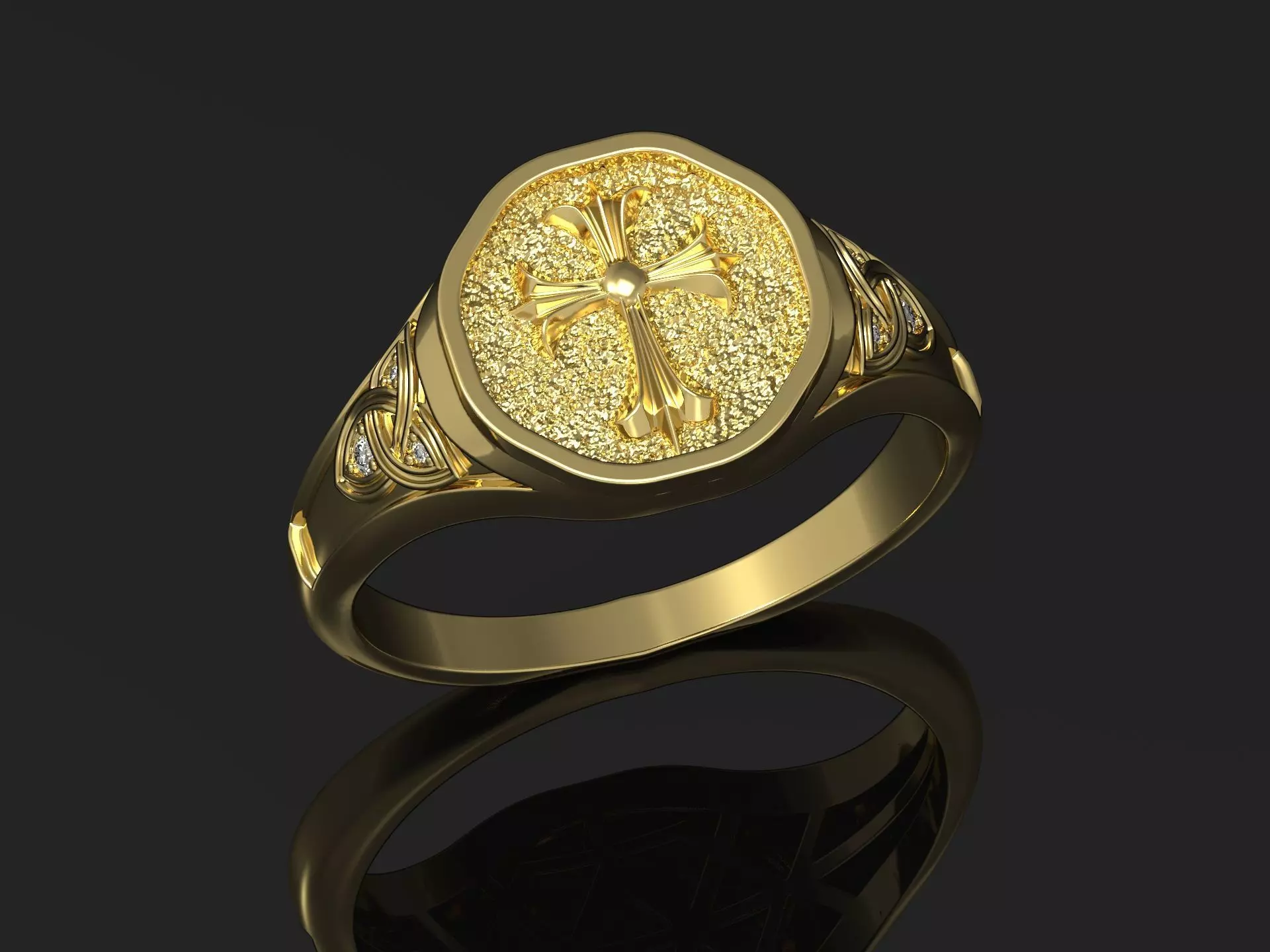 Cross Christian Ring 170 3D print model_0