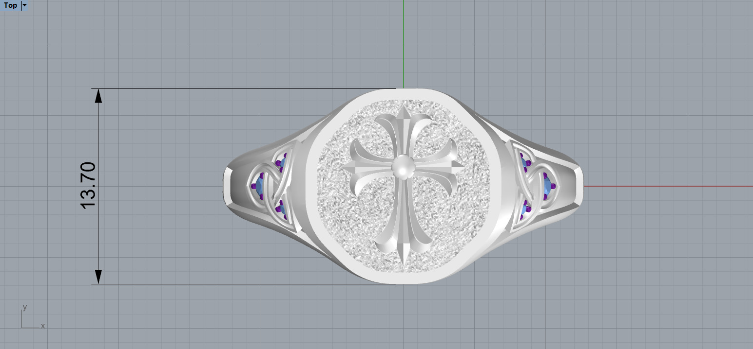 Cross Christian Ring 170 3D print model_5