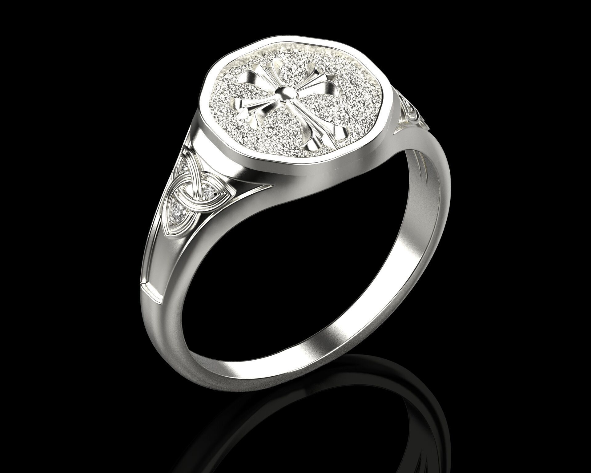 Cross Christian Ring 170 3D print model_9