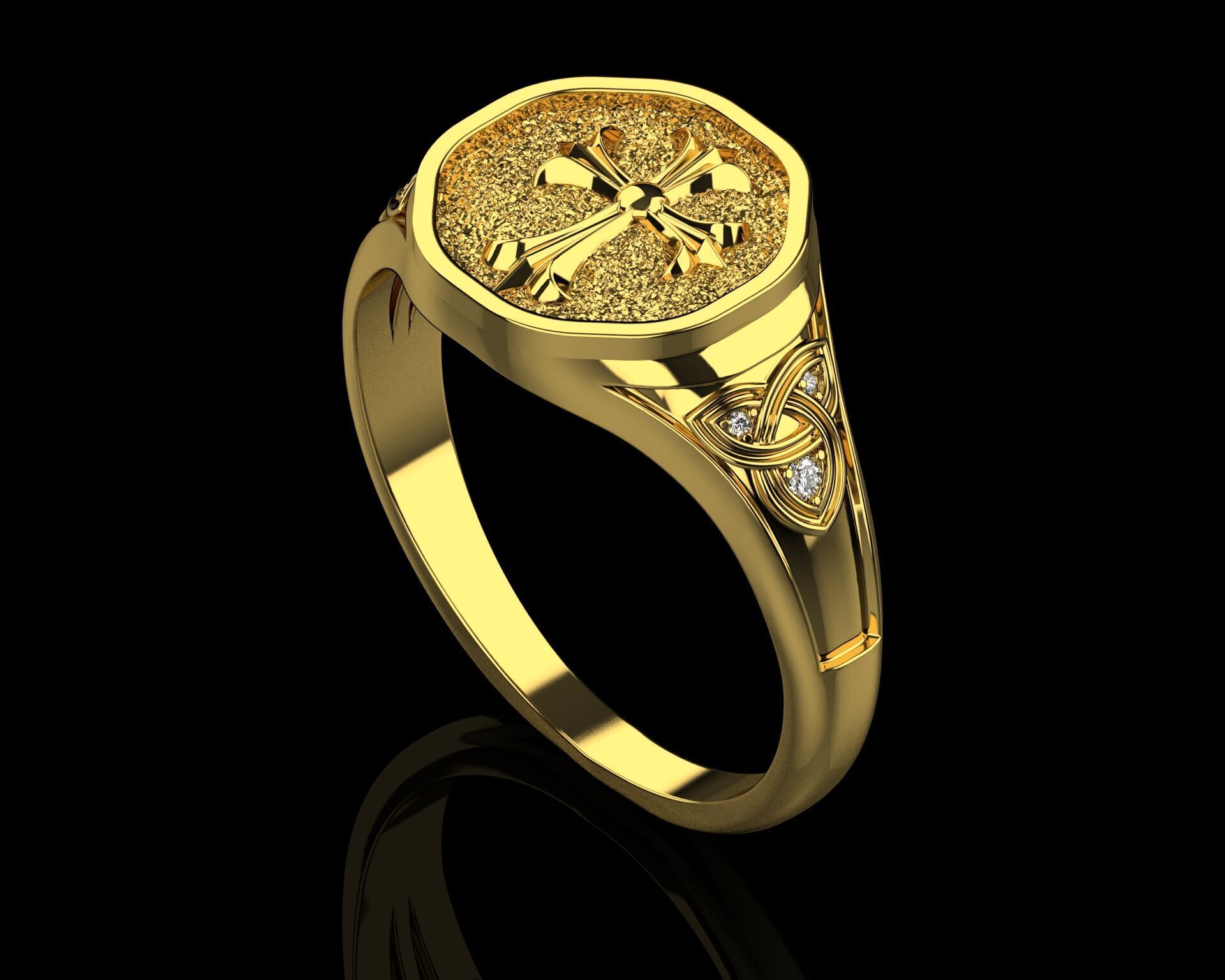 Cross Christian Ring 170 3D print model_13