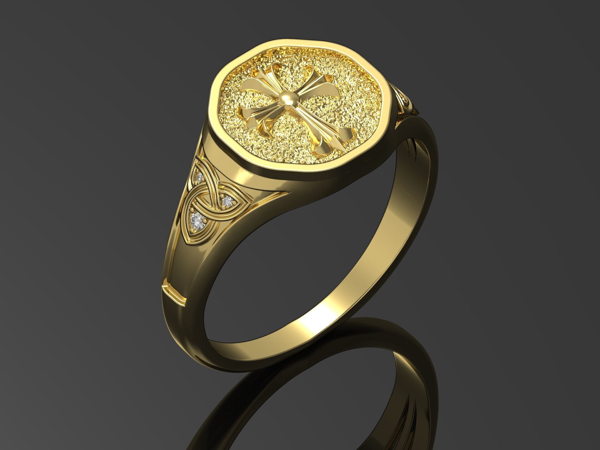 Cross Christian Ring 170 3D print model_12