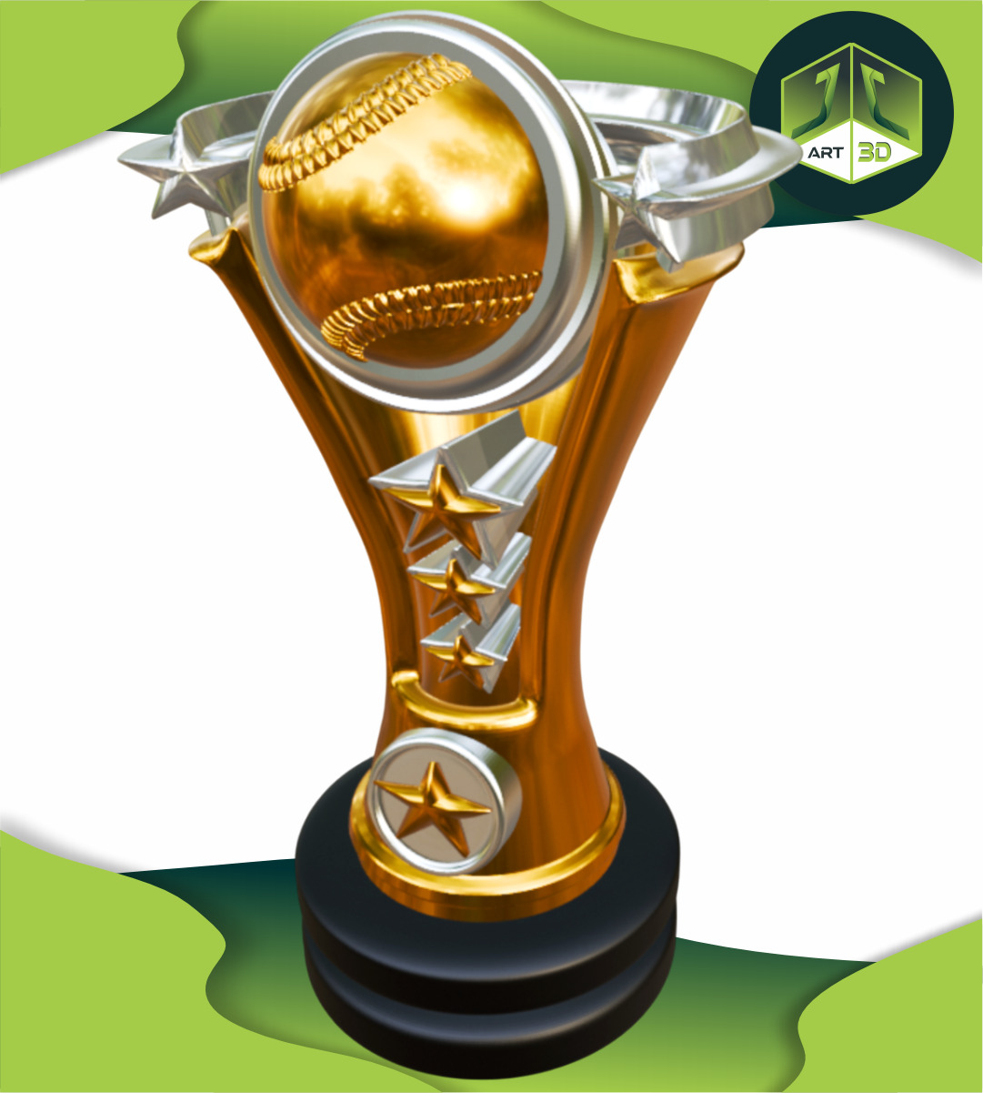 Premium 3D Printable Baseball Trophy - Files Ready 3D print model_1